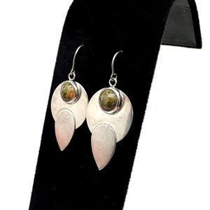 Sterling Silver and Unakite Jasper Earrings